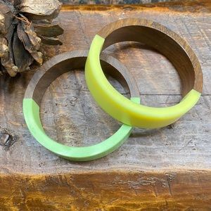Wood and resin bracelets